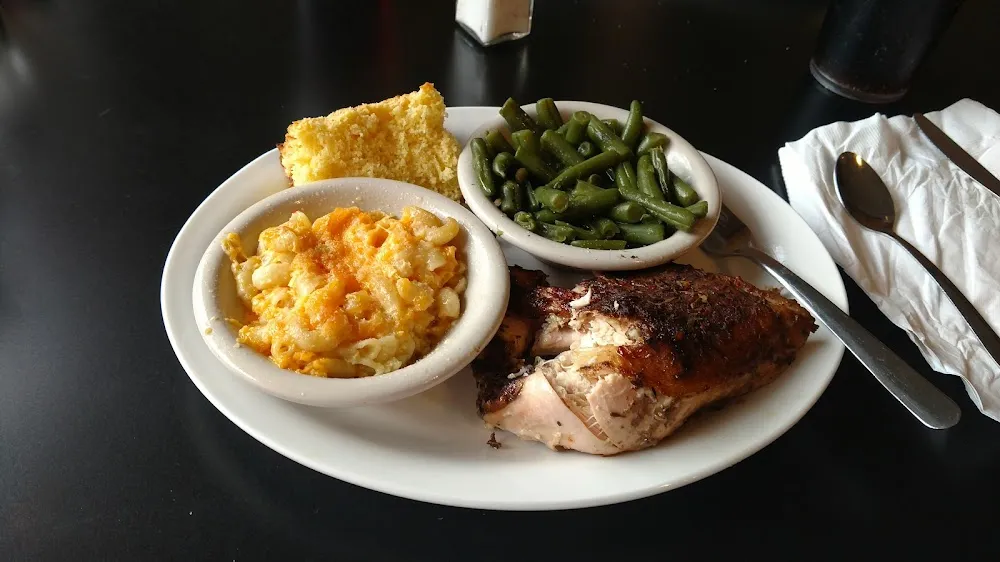 Fried Chicken Collard Greens Mashed Potatoes and Cornbread
